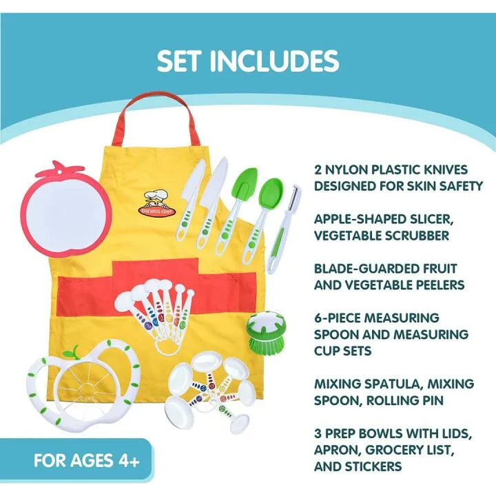 Curious Chef Child Textile Set - 4-Piece Kid's Wear