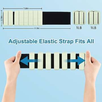 Rhswets Adjustable Wrist Weights - Set of 2 ((1lb & 2lb)) | Wearable Wrist & Ankle Weights Bracelet ...