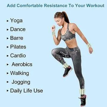 Rhswets Adjustable Wrist Weights - Set of 2 ((1lb & 2lb)) | Wearable Wrist & Ankle Weights Bracelet for Yoga, Dance, Barre, Pilates, Cardio, Aerobics, Walking