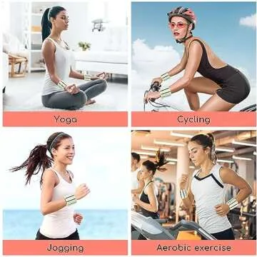 Rhswets Adjustable Wrist Weights - Set of 2 ((1lb & 2lb)) | Wearable Wrist & Ankle Weights Bracelet for Yoga, Dance, Barre, Pilates, Cardio, Aerobics, Walking