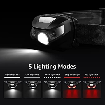 Lepro LED Headlamp - Rechargeable, Super Bright & Waterproof