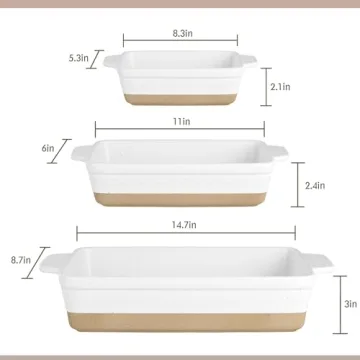 YMASINS Ceramic Baking Dish Set - Versatile & Durable Bakeware