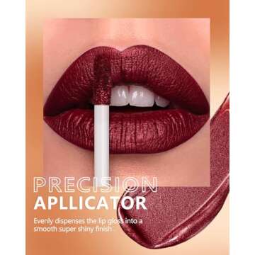 MAKI YIKA Metallic Dark Red Lipstick for All Day Wear