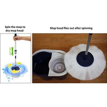 Twist and Shout Mop - Award Winning Original Hand Push Spin Mop with 2 Microfiber Mopheads