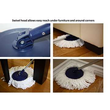 Twist and Shout Mop - Award Winning Original Hand Push Spin Mop with 2 Microfiber Mopheads