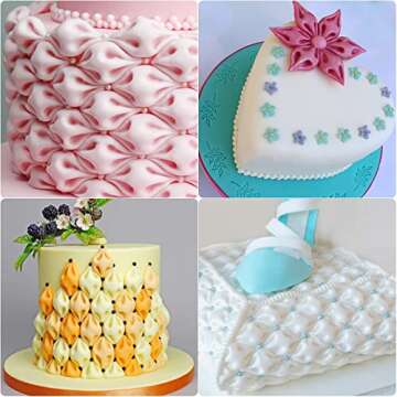 Floral Plant Fabric Fondant Molds, Puffs Ruffle Surrounding Crepe Candy Kitchen Baking Silicone Molds for Sugar Craft, Flower Paste, Dough, Cookies, Mousse, Marzipan, Resin, Gypsum, Clay, Home Decor