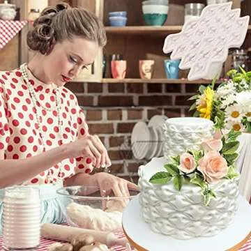 Floral Plant Fabric Fondant Molds, Puffs Ruffle Surrounding Crepe Candy Kitchen Baking Silicone Molds for Sugar Craft, Flower Paste, Dough, Cookies, Mousse, Marzipan, Resin, Gypsum, Clay, Home Decor