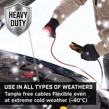 Energizer Jumper Cables for Car Battery, Heavy Duty Automotive Booster Cables for Jump Starting Dead or Weak Batteries with Carrying Bag Included (16-Feet (4-Gauge)