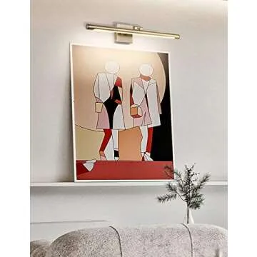 Joosenhouse Modern LED Picture Lights 24.4 inch, Antique Bronze Metal Artwork Display Lamp with Rotatable Sconces Lamp Head, 14W (70W Eqv.), Hardwired Connection, 3000K Warm White 840Lm…