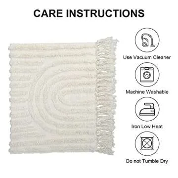 LEEVAN Boho 2'x6' Washable Rug Runners for Hallway Kitchen Rug Tufted Cotton Carpet Runner with Tassels Handmade Farmhouse Bohemian Bedroom Throw Rugs for/Living Room/Entryway Accent Rug