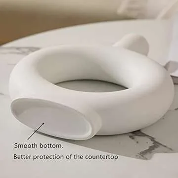 Anding White Ceramic Vase - Modern Vase Matte Design - Ideal Gift Flowers Vase for Friends, Home Decoration Ornaments Family, Wedding, Table Vase, Perfect Home Decoration Vase (LY698-White Bottle)
