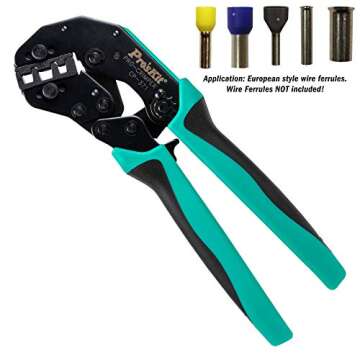 Pro'sKit 902-160 CrimPro Crimper for Wire Ferrules, AWG 2-4-6, Multi