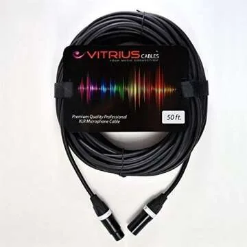 Vitrius Cables XLR Cable 50 Ft for Pro Audio Gear