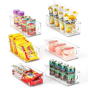 MaxGear Clear Stackable Fridge Organizer Bins - 6 Pack