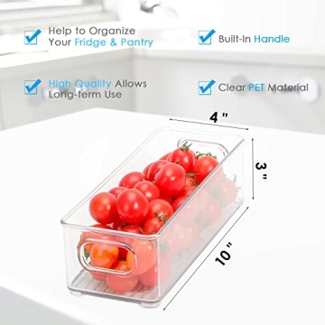 MaxGear Clear Stackable Fridge Organizer Bins - 6 Pack