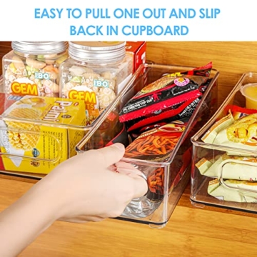 MaxGear Clear Stackable Fridge Organizer Bins - 6 Pack