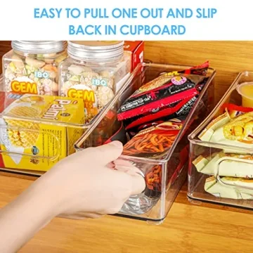 MaxGear Clear Stackable Fridge Organizer Bins - 6 Pack