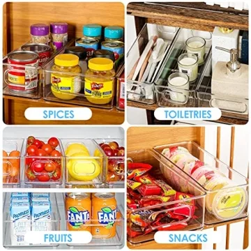 MaxGear Clear Stackable Fridge Organizer Bins - 6 Pack