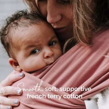 Dusty Pink Baby Wrap Carrier - Ergonomic & Stretchy Design