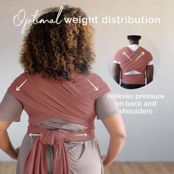 Dusty Pink Baby Wrap Carrier - Ergonomic & Stretchy Design
