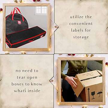 Large Christmas Ornament Storage Box-Storage Container Keeps 128 Holiday Ornaments and Xmas Accessories, Underbed Storage Organizer, 3-inch Compartment, Adjustable, Dual Zipper, Tear-Proof Material