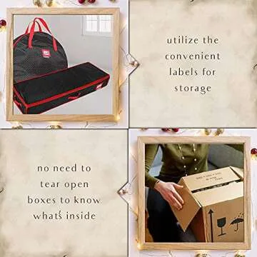 Large Christmas Ornament Storage Box-Storage Container Keeps 128 Holiday Ornaments and Xmas Accessories, Underbed Storage Organizer, 3-inch Compartment, Adjustable, Dual Zipper, Tear-Proof Material