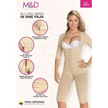 M&D 0074 Slimming Body Shaper for Women | Fajas Colombianas