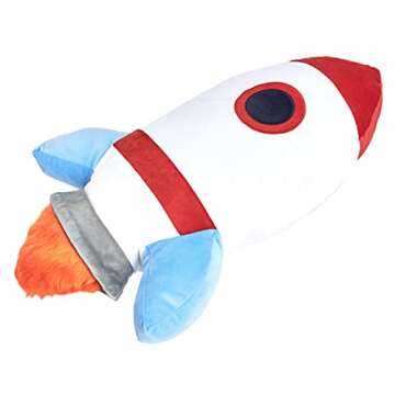 Space Rockets Decorative Kids Pillow for Comfort
