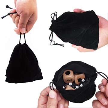 Bilywey Upgrade Left Right Center Dice Game Set with 3Pcs Beech Wood Dices + 36Pcs 11.5g Poker Chips (Blue)