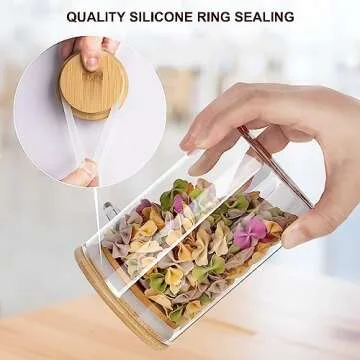 18oz Airtight Glass Storage Canisters Set with Tray