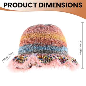 Busnos Crochet Bucket Hats for Women Pink Womens Beanie Fashionable Cute Winter Hats for Women Knit ...