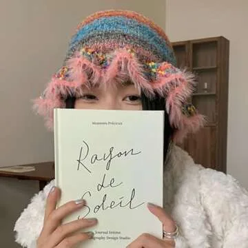 Busnos Crochet Bucket Hats for Women Pink Womens Beanie Fashionable Cute Winter Hats for Women Knit Hats for Womens