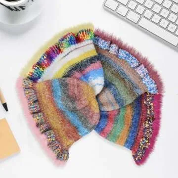 Busnos Crochet Bucket Hats for Women Pink Womens Beanie Fashionable Cute Winter Hats for Women Knit Hats for Womens