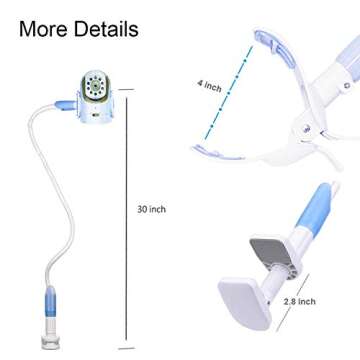 Universal Baby Monitor Wall Mount, Infant Baby Camera Holder, Baby Monitor Shelf, Baby Camera Stand for Crib Nursery Compatible with Most Baby Monitors