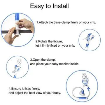 Universal Baby Monitor Wall Mount, Infant Baby Camera Holder, Baby Monitor Shelf, Baby Camera Stand for Crib Nursery Compatible with Most Baby Monitors