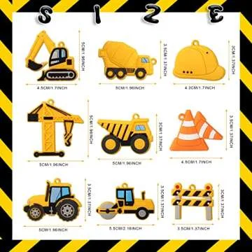 36 Construction-Themed Keychains for Party Gifts