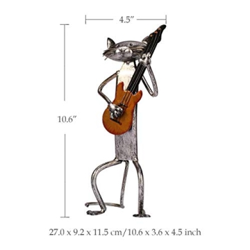 Too-arts Guitar Cat Metal Sculpture - Handmade Art