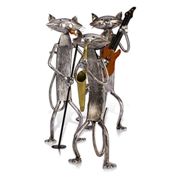 Too-arts Guitar Cat Metal Sculpture - Handmade Art