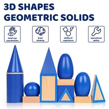AXEARTE 3D Shapes Geometric Solids - Fun Learning Toys