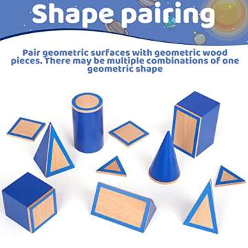 AXEARTE 3D Shapes Geometric Solids - Fun Learning Toys