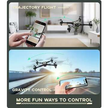 Drone with Camera, SYMA X600W Foldable 1080P FPV Camera Drones for Adults Kids Remote Control Quadcopter Gift Toys for Boys Girls with Altitude Hold, Headless Mode, One Key Start, 3D Flips 2 Batteries