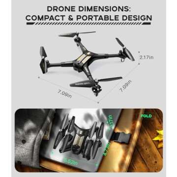 Drone with Camera, SYMA X600W Foldable 1080P FPV Camera Drones for Adults Kids Remote Control Quadcopter Gift Toys for Boys Girls with Altitude Hold, Headless Mode, One Key Start, 3D Flips 2 Batteries