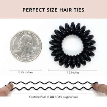 Kitsch Spiral Hair Ties for Women, Coil Hair Ties for Thick Hair, No Crease Hair Tie, Spiral Hair Ti...