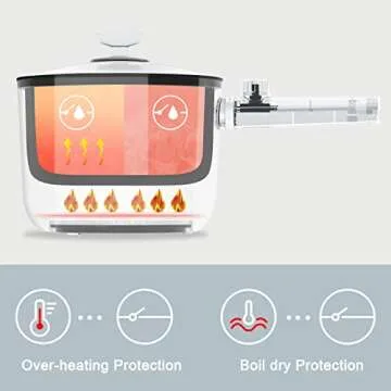 Topwit Hot Pot Electric, 1.5L Ramen Cooker, Portable Non-Stick Frying Pan, Electric Pot for Pasta, Steak, BPA Free, Electric Cooker with Dual Power Control, Over-Heating & Boil Dry Protection, Black