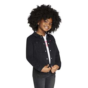 Levi's Classic Black Denim Trucker Jacket for Girls