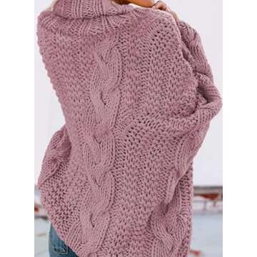 Dokotoo Sweater for Women Winter Clothes Warm Chunky Turtleneck Cowl Neck Balloon Long Sleeve Fall T...