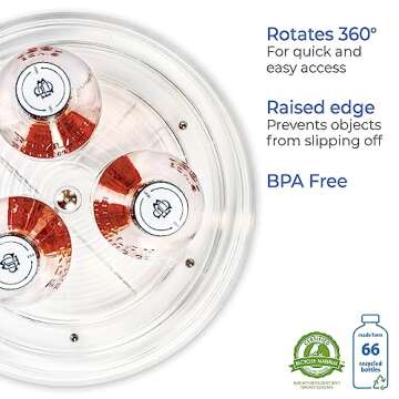 iDesign Linus Turntable, Kitchen Pantry or Countertop Organization, 9" Inch, Clear, 2 Count