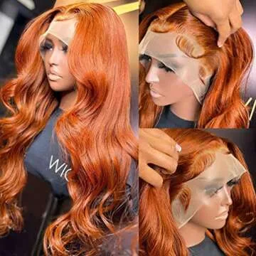 26 Inch 13X4 Orange Ginger Lace Front Wigs Pre Plucked Body Wave Wig Brazilian Colored Virgin Wigs for Black Women Invisible HD Lace Frontal Wigs Human Hair 180% Density