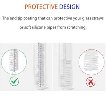 2 Pack Reusable Metal Straw Cleaner Brushes for All Straws