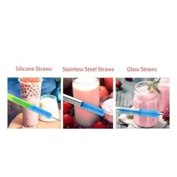2 Pack Reusable Metal Straw Cleaner Brushes for All Straws